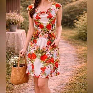 Cory P Short Sleeve‎ Floral Dress Size Medium